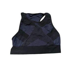 Alala seamless sports bra top sz medium black/blue
